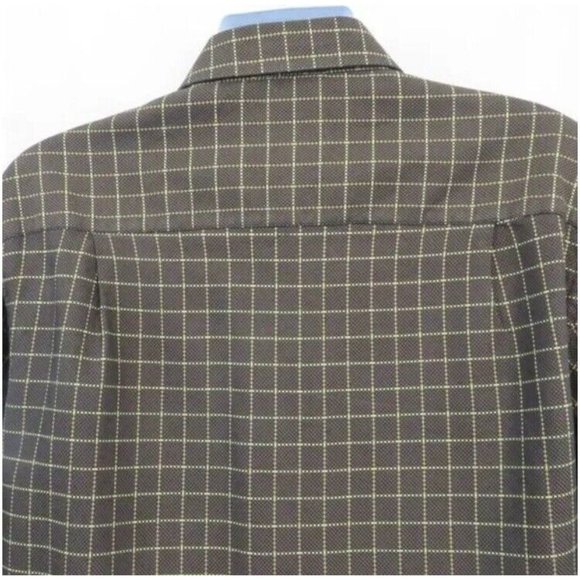 Scott Barber Men's XXL Shirt Brown Plaid 100% Cotton Long Sleeve Button Up - Picture 6 of 9